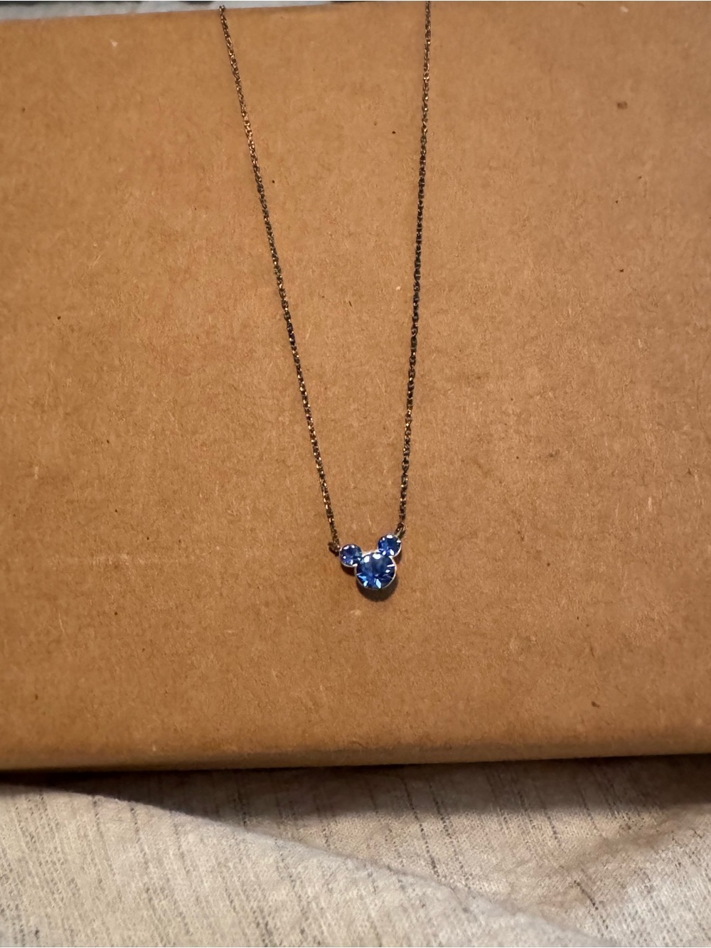 Disney Blue Crystal Mickey Pendant Necklace - Women Jewelry